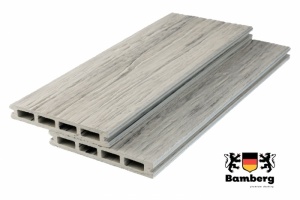 Пустотелая террасная доска дпк Bamberg Square Fossiled, Karelian Birch (Окаменелое дерево)  — Black Deck